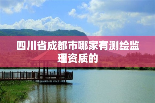 四川省成都市哪家有測繪監理資質的