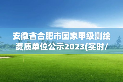 安徽省合肥市國家甲級測繪資質單位公示2023(實時/更新中)