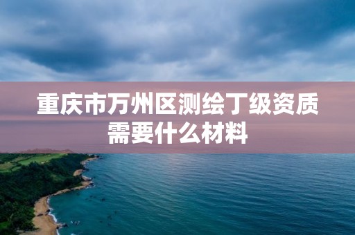 重慶市萬州區測繪丁級資質需要什么材料