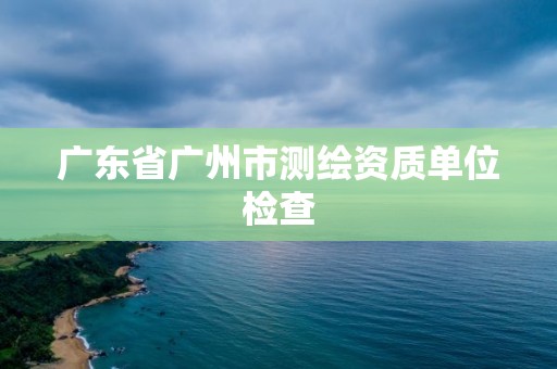 廣東省廣州市測繪資質單位檢查