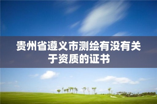 貴州省遵義市測繪有沒有關(guān)于資質(zhì)的證書