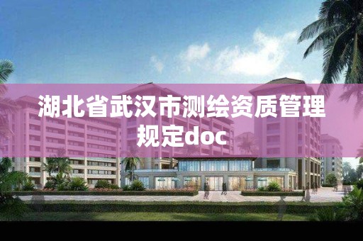 湖北省武漢市測繪資質管理規定doc