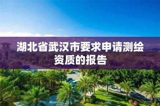 湖北省武漢市要求申請測繪資質的報告