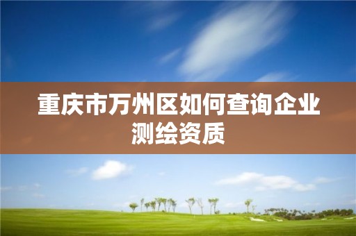 重慶市萬州區如何查詢企業測繪資質