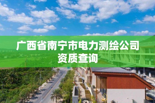 廣西省南寧市電力測繪公司資質查詢