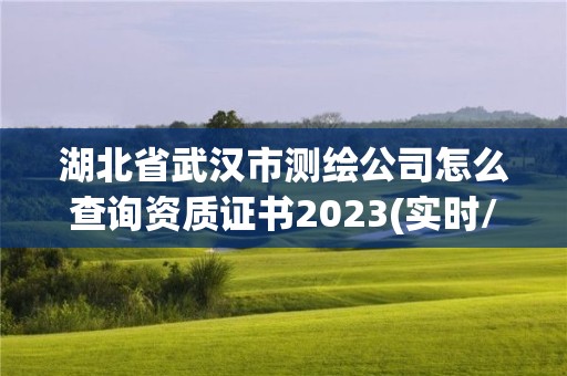 湖北省武漢市測繪公司怎么查詢資質證書2023(實時/更新中)