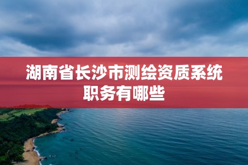 湖南省長沙市測繪資質系統職務有哪些