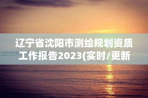 遼寧省沈陽市測繪規(guī)劃資質(zhì)工作報(bào)告2023(實(shí)時(shí)/更新中)