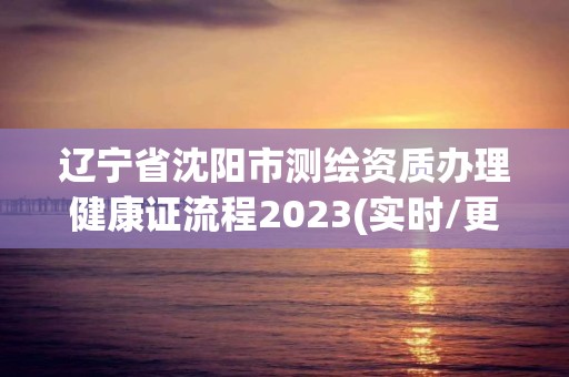 遼寧省沈陽市測繪資質辦理健康證流程2023(實時/更新中)