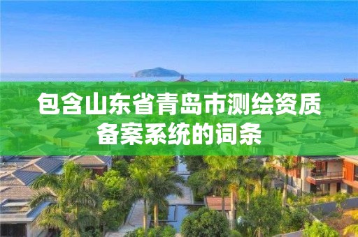 包含山東省青島市測繪資質備案系統的詞條