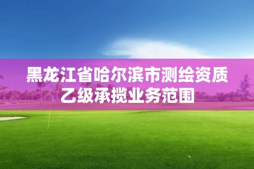 黑龍江省哈爾濱市測繪資質乙級承攬業務范圍