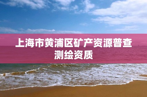 上海市黃浦區礦產資源普查測繪資質