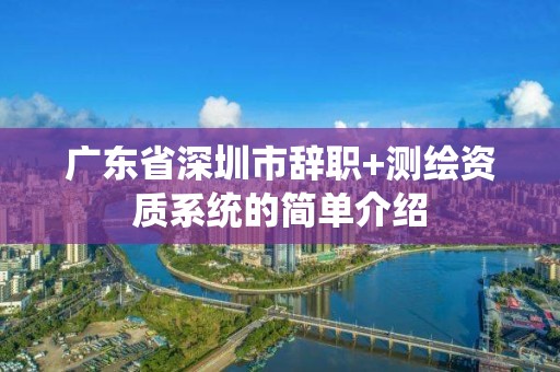 廣東省深圳市辭職+測繪資質系統的簡單介紹