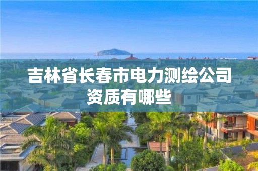 吉林省長(zhǎng)春市電力測(cè)繪公司資質(zhì)有哪些