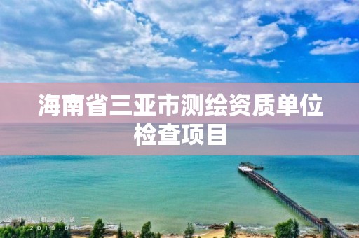 海南省三亞市測繪資質單位檢查項目