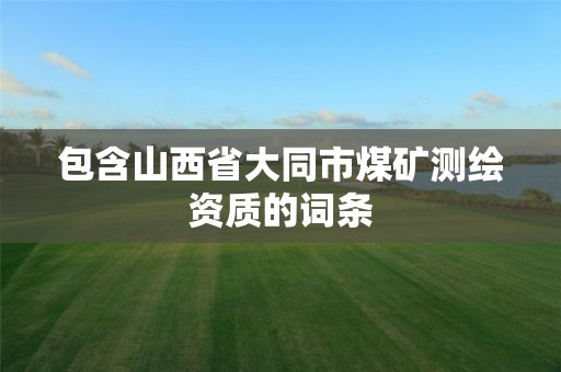 包含山西省大同市煤礦測繪資質的詞條