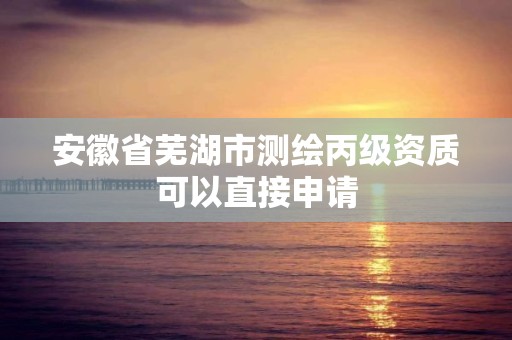 安徽省蕪湖市測繪丙級資質可以直接申請