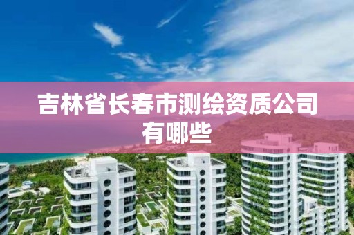 吉林省長春市測繪資質公司有哪些