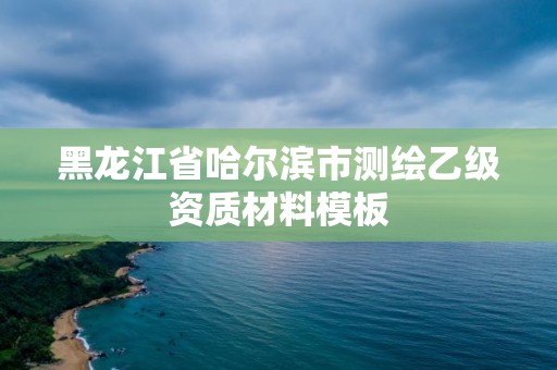 黑龍江省哈爾濱市測繪乙級資質材料模板