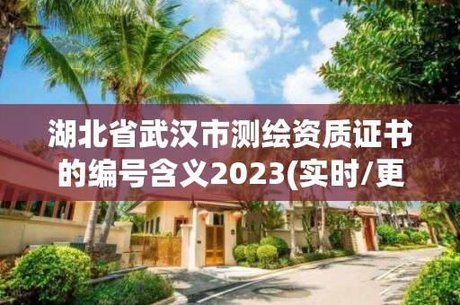 湖北省武漢市測繪資質證書的編號含義2023(實時/更新中)