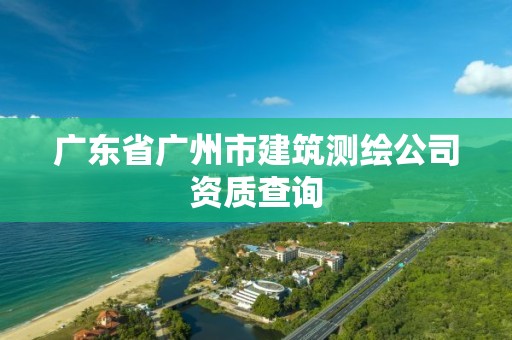 廣東省廣州市建筑測繪公司資質(zhì)查詢