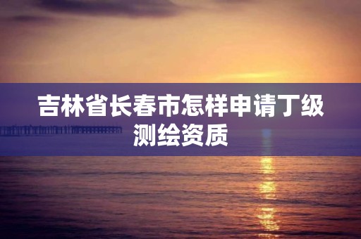 吉林省長春市怎樣申請丁級測繪資質