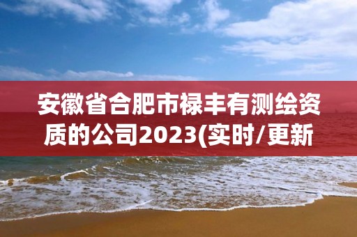 安徽省合肥市祿豐有測繪資質的公司2023(實時/更新中)