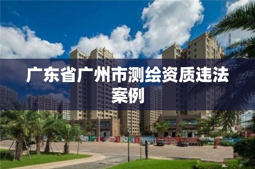 廣東省廣州市測繪資質(zhì)違法案例