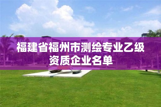 福建省福州市測繪專業(yè)乙級資質(zhì)企業(yè)名單