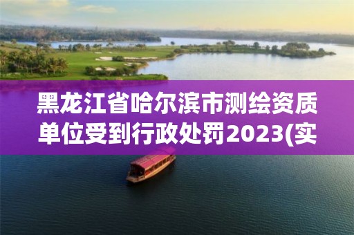 黑龍江省哈爾濱市測繪資質單位受到行政處罰2023(實時/更新中)