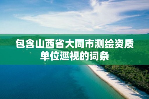 包含山西省大同市測繪資質(zhì)單位巡視的詞條