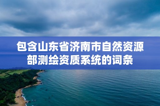 包含山東省濟南市自然資源部測繪資質系統的詞條