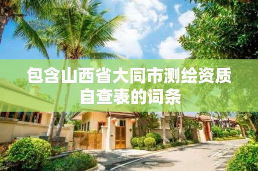 包含山西省大同市測繪資質自查表的詞條