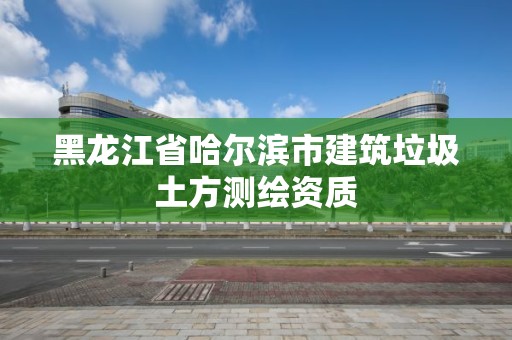 黑龍江省哈爾濱市建筑垃圾土方測(cè)繪資質(zhì)