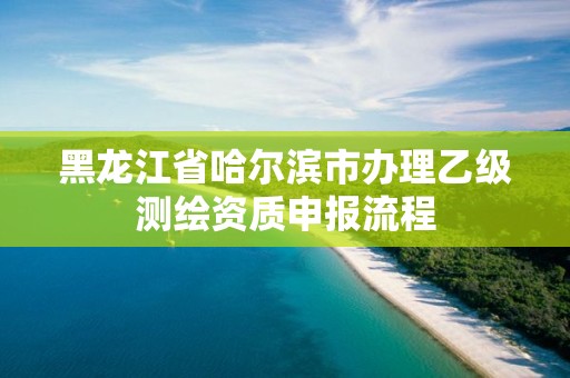 黑龍江省哈爾濱市辦理乙級測繪資質申報流程