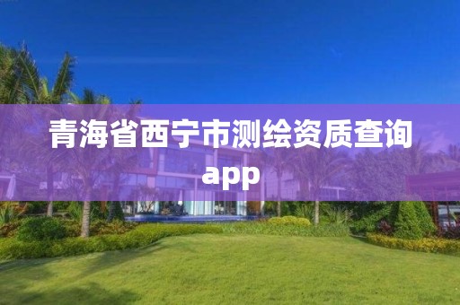 青海省西寧市測繪資質查詢app