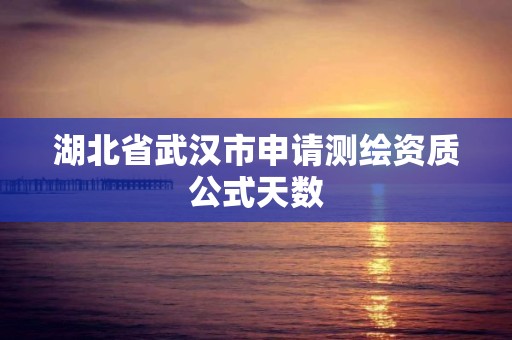 湖北省武漢市申請測繪資質公式天數