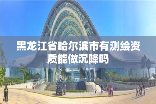 黑龍江省哈爾濱市有測繪資質能做沉降嗎