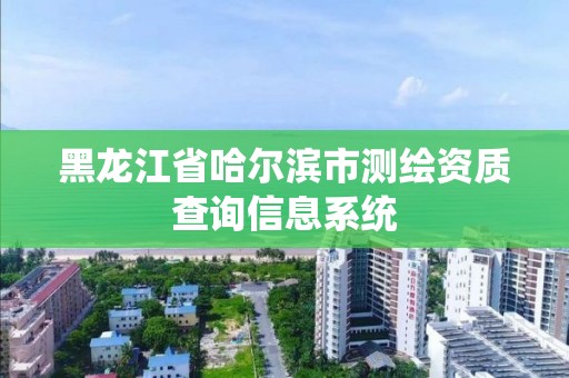 黑龍江省哈爾濱市測繪資質查詢信息系統