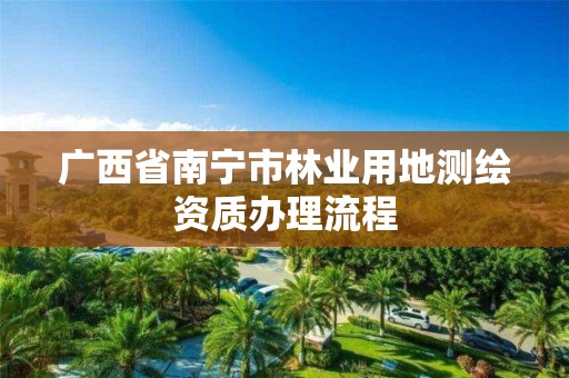 廣西省南寧市林業(yè)用地測繪資質(zhì)辦理流程