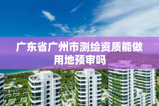 廣東省廣州市測繪資質能做用地預審嗎