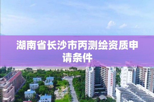 湖南省長沙市丙測繪資質申請條件