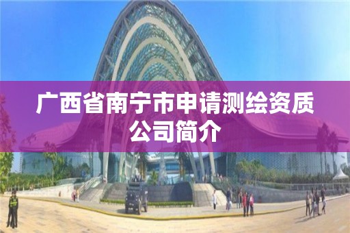 廣西省南寧市申請測繪資質(zhì)公司簡介