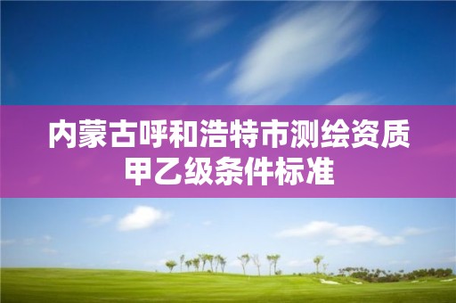 內蒙古呼和浩特市測繪資質甲乙級條件標準