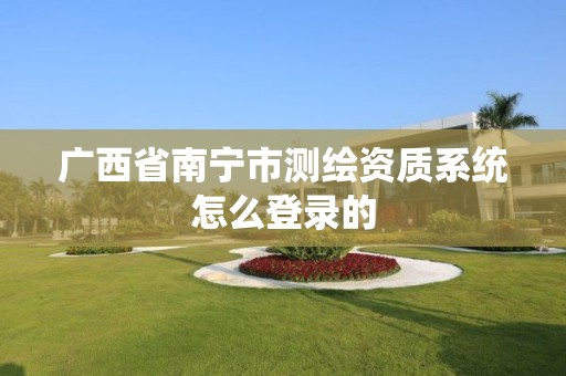 廣西省南寧市測繪資質系統怎么登錄的