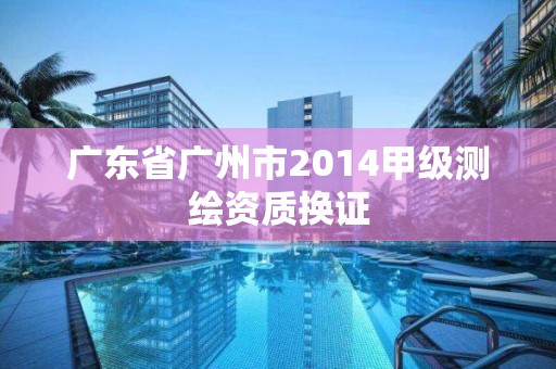 廣東省廣州市2014甲級(jí)測繪資質(zhì)換證