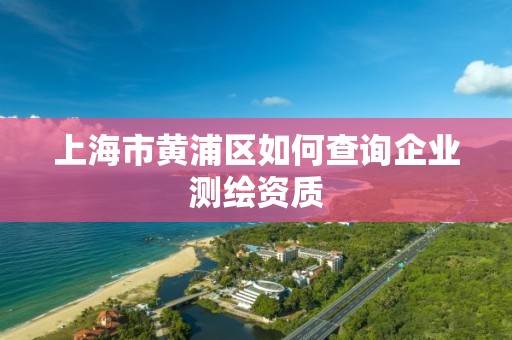 上海市黃浦區如何查詢企業測繪資質