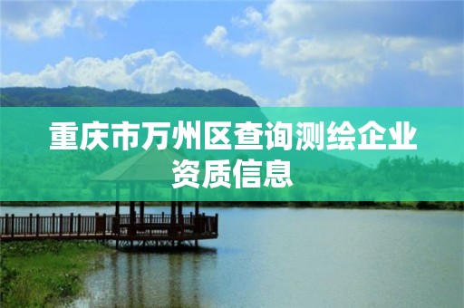 重慶市萬州區(qū)查詢測繪企業(yè)資質(zhì)信息