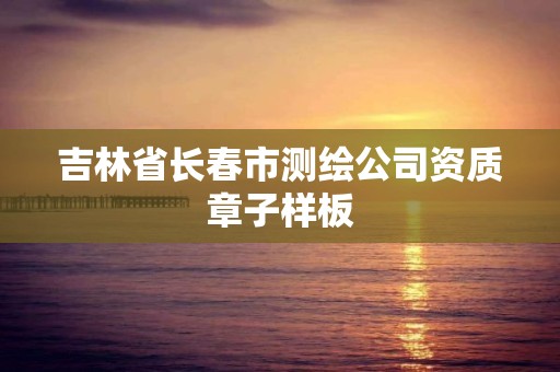 吉林省長春市測繪公司資質章子樣板