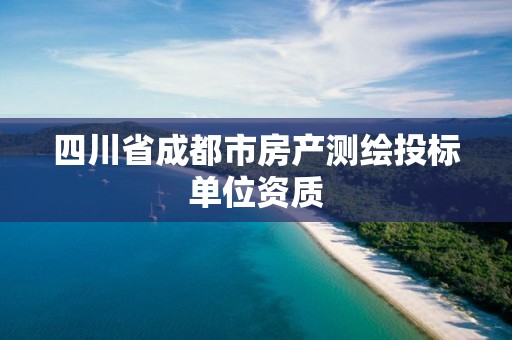 四川省成都市房產測繪投標單位資質